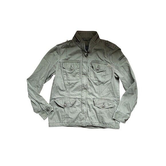 Abercrombie Fitch Womens Embroidered Military Jacket Size M Green Floral Utility - Picture 12 of 15